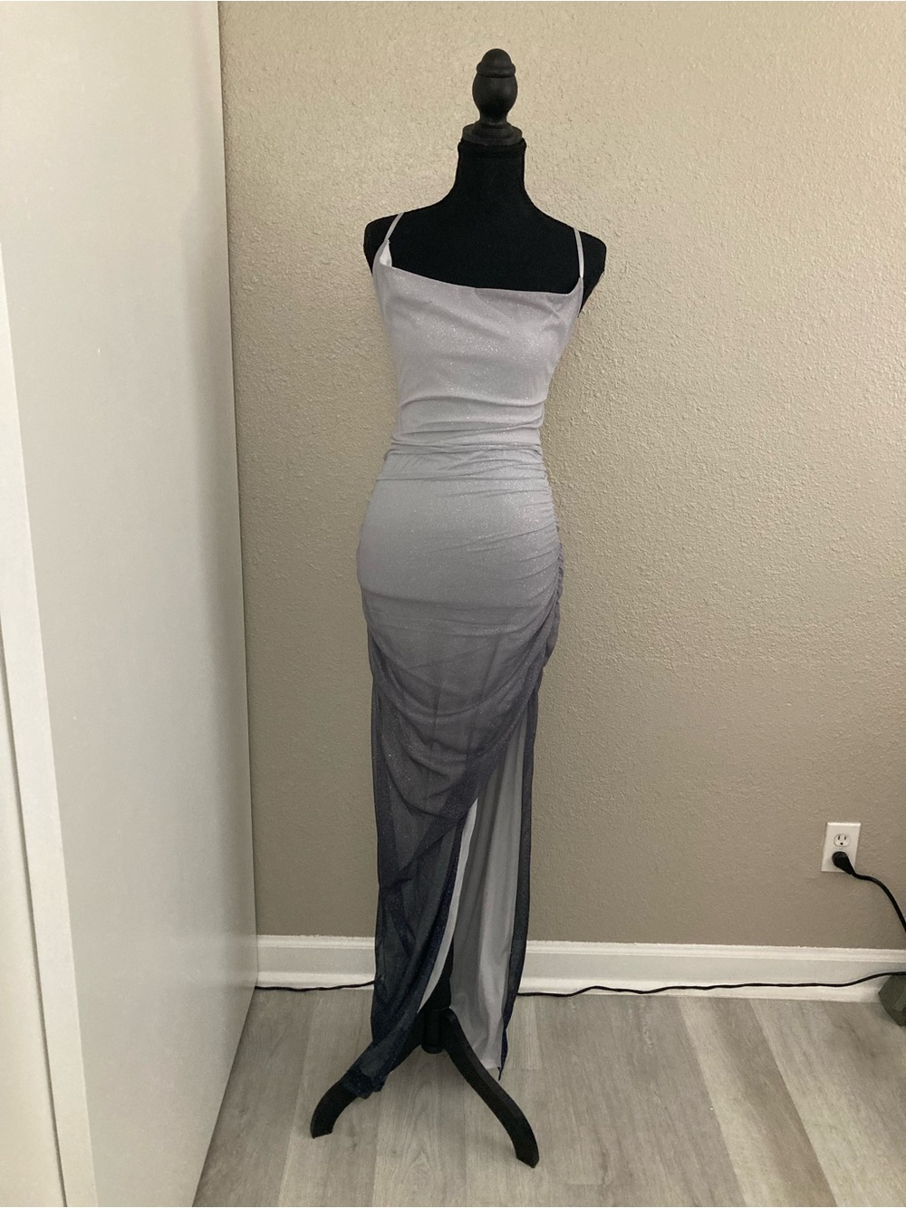Ombré purple evening wedding guest dress